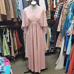 Elegant Pink Chiffon Dress